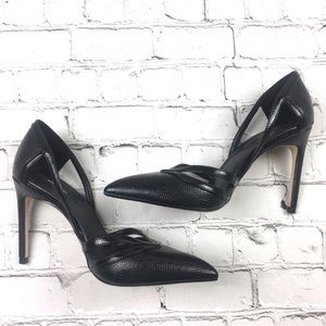 Zara Black Snakeskin strait heels